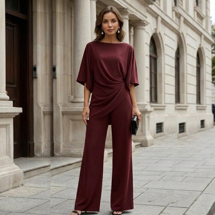 Laurisse - Elegant Cape-Sleeve Two-Piece Set