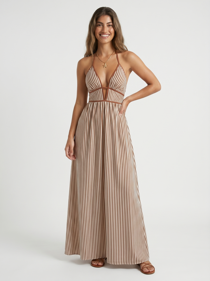 Lilliet - Sculptural Halter Maxi Dress