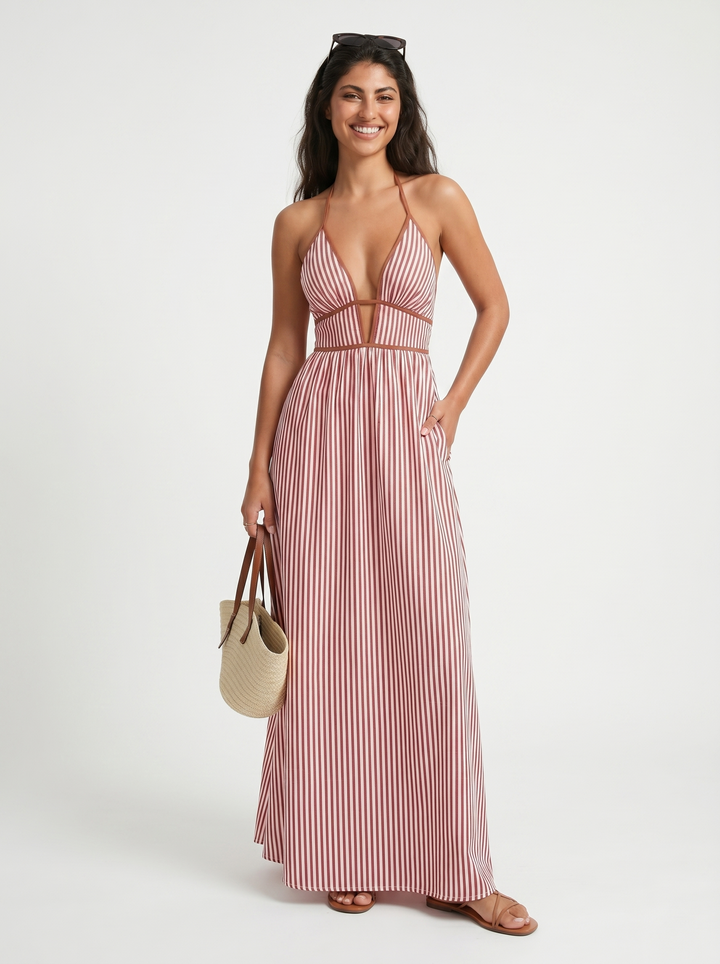 Lilliet - Sculptural Halter Maxi Dress