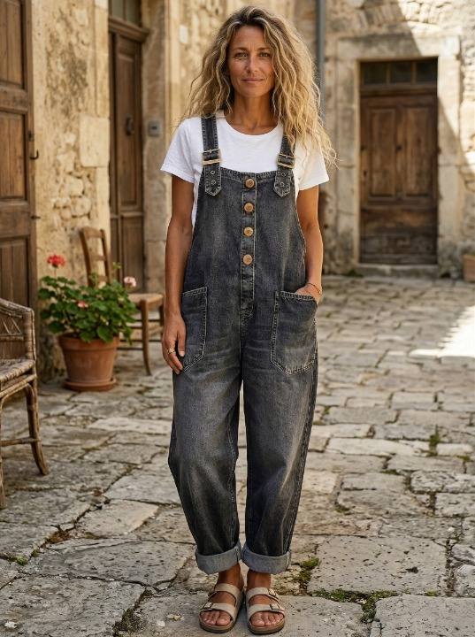 Telina - Button Front Overalls