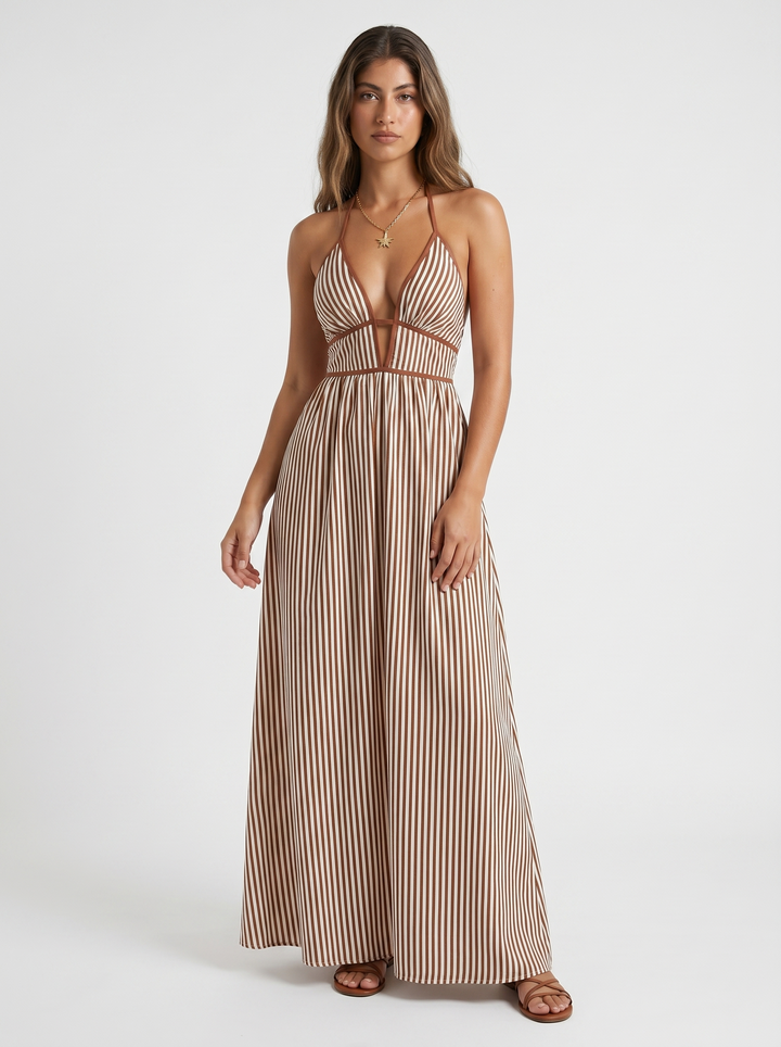 Lilliet - Sculptural Halter Maxi Dress