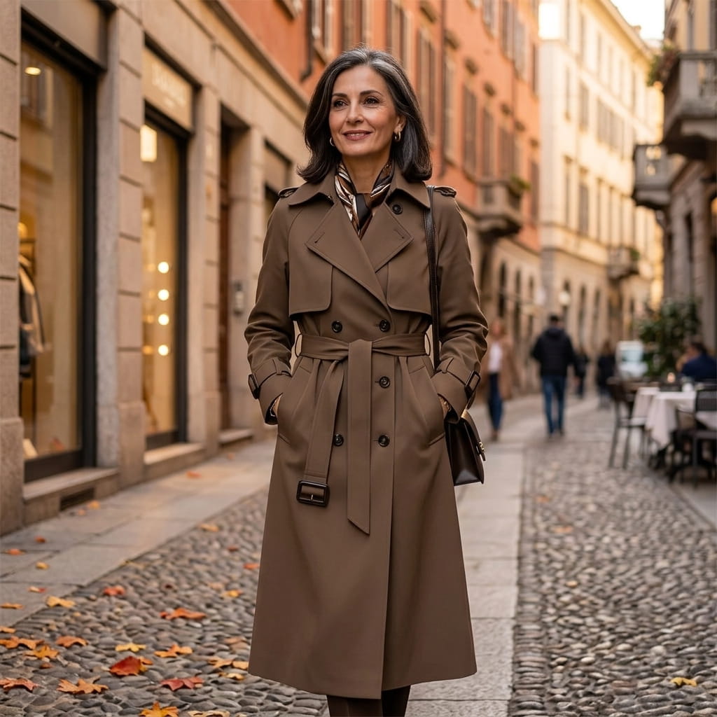 Aliki - Double-Breasted Belted Trench Coat