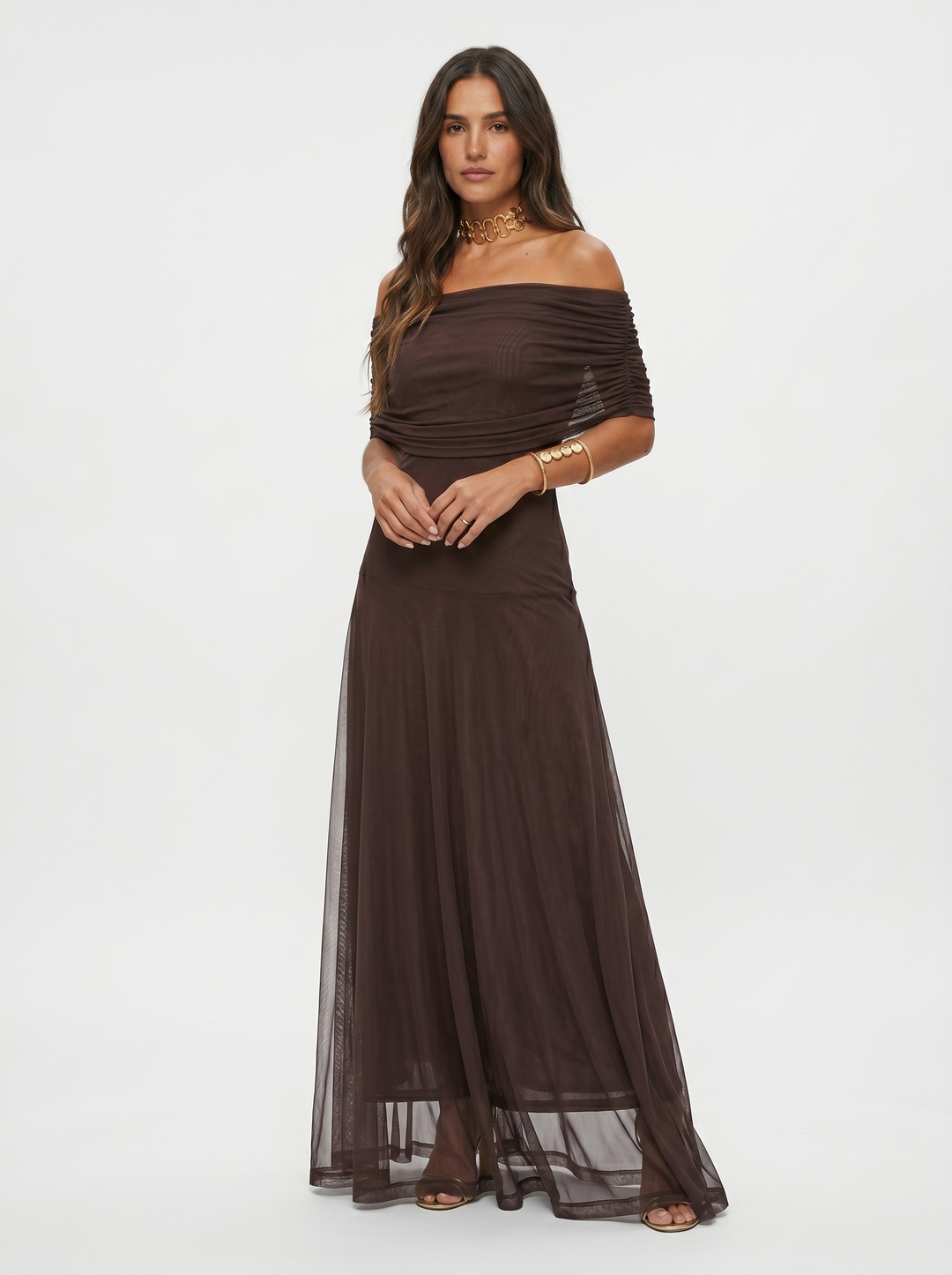Kaida - Draped Off-Shoulder Dress