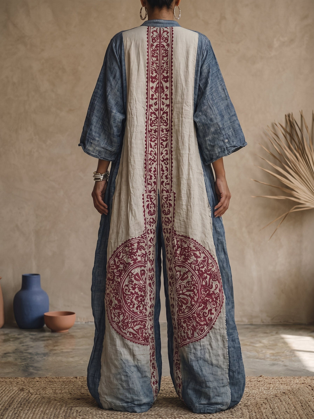 Melantha - Soft-Touch Vintage Print Jumpsuit