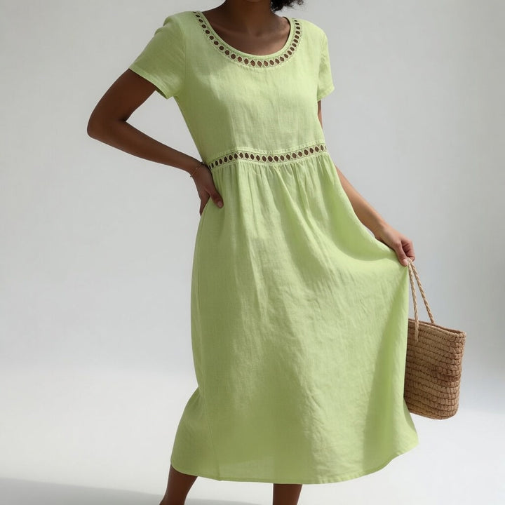 Ysoline - Soft-Touch Embroidered Midi Dress