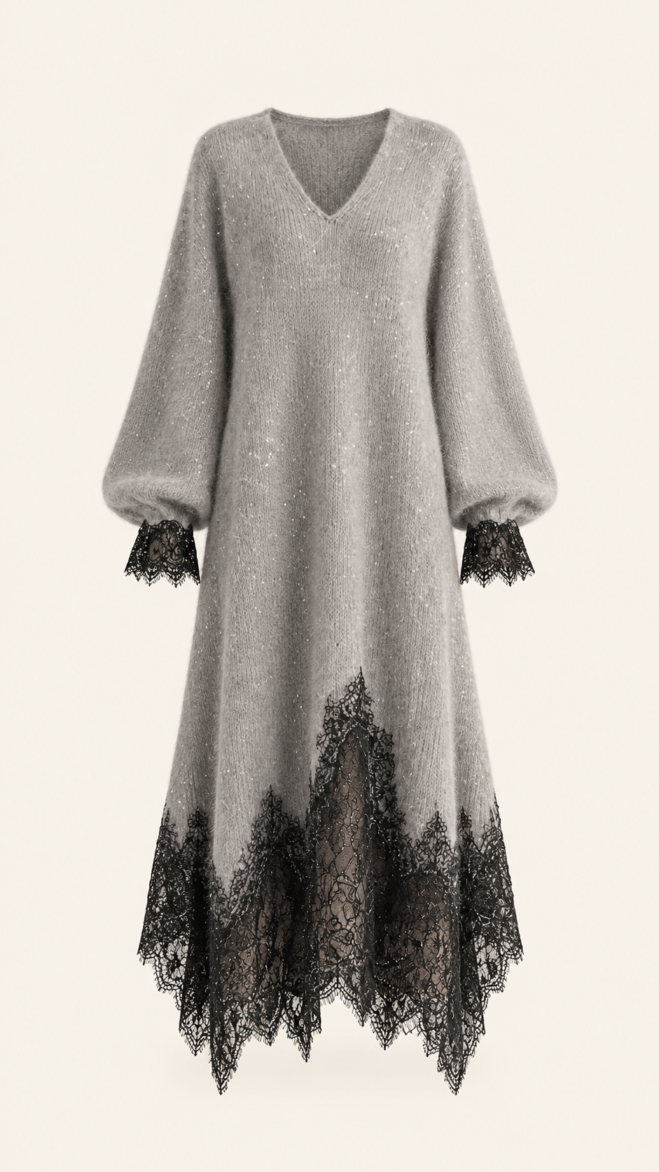 Jiska - Lace-Hem Midi Dress