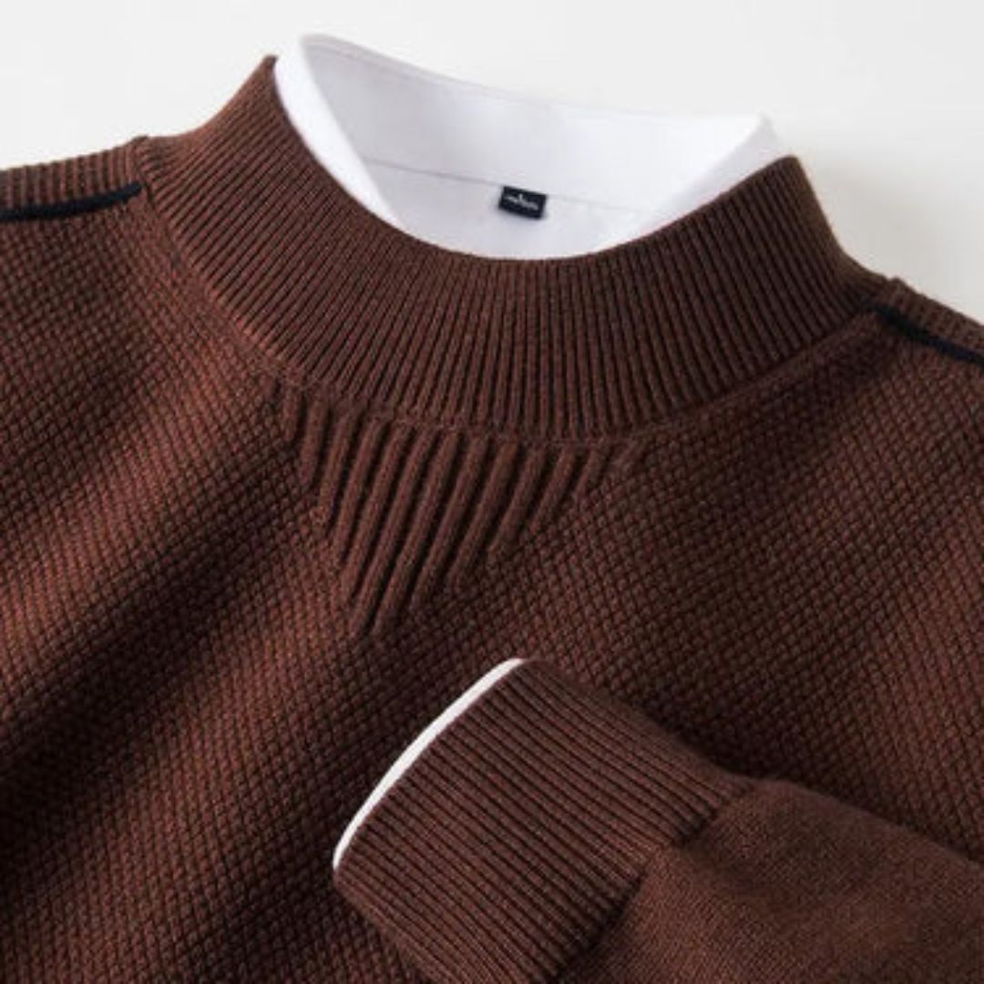 Kelvis - Textured Jacquard Turtleneck Sweater