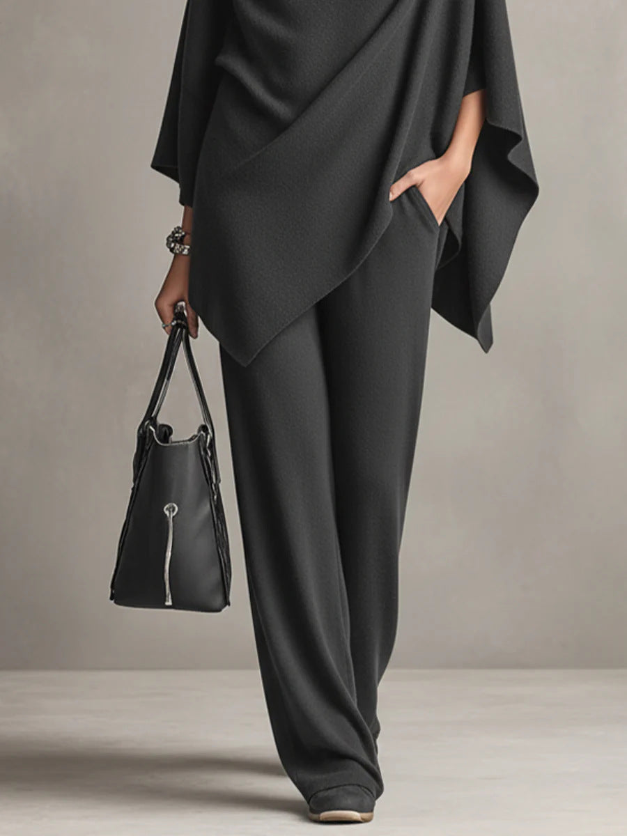 Renai - Soft-Touch Draped Two-Piece Set