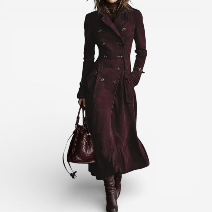 Elysira - Tailored Double-Breasted Long Coat