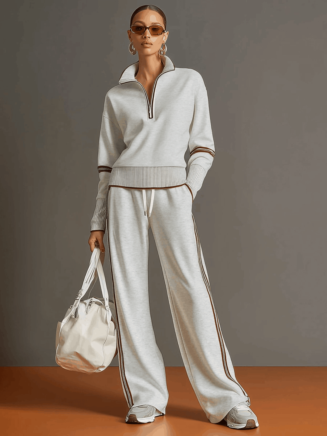 Ovia - Soft-Touch Wide-Leg Two-Piece Set