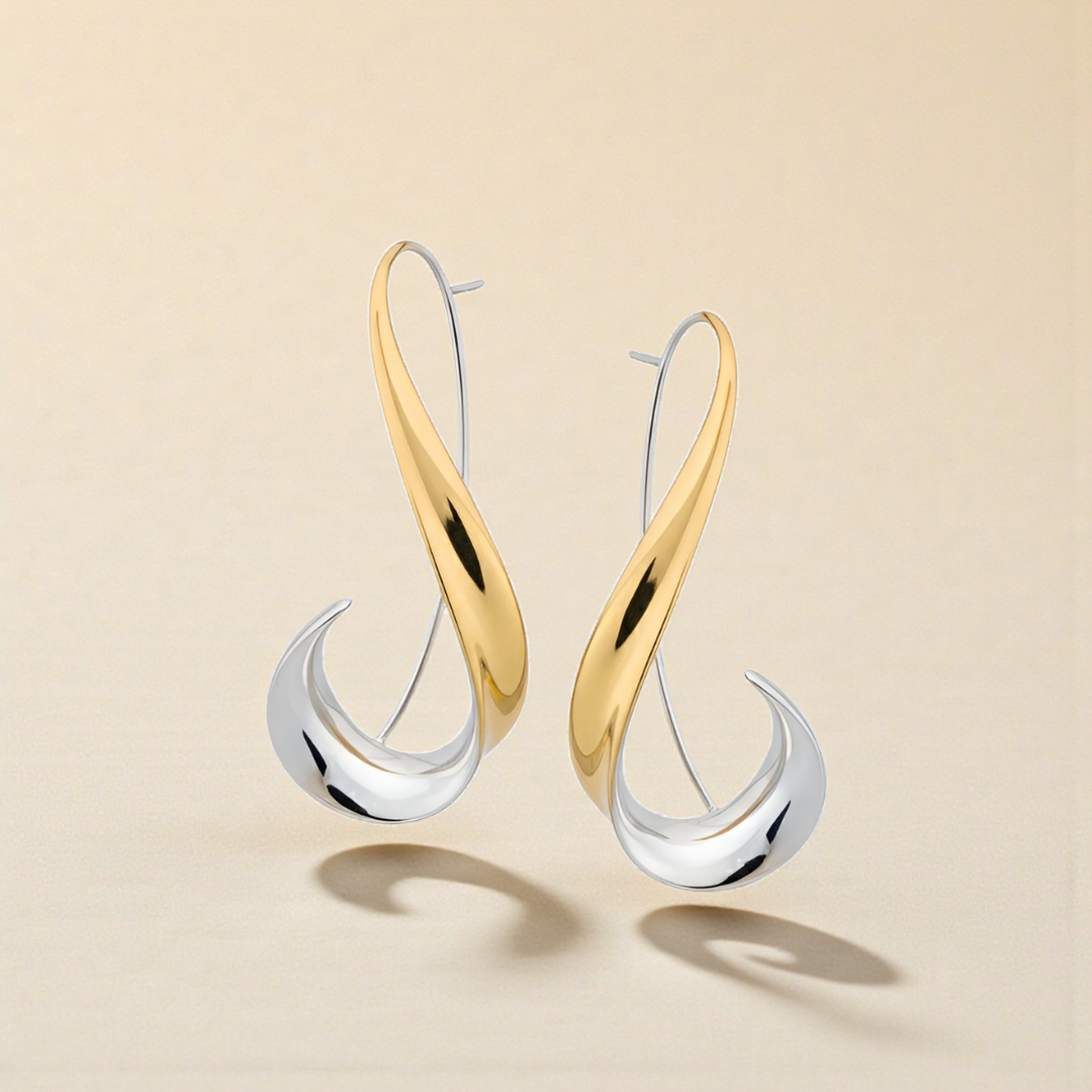 Norali - Refined Two-Tone Drop Earrings