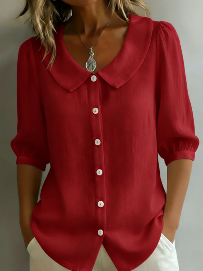 Velise - Soft Touch Button-Front Blouse