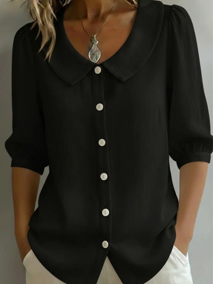 Velise - Soft Touch Button-Front Blouse