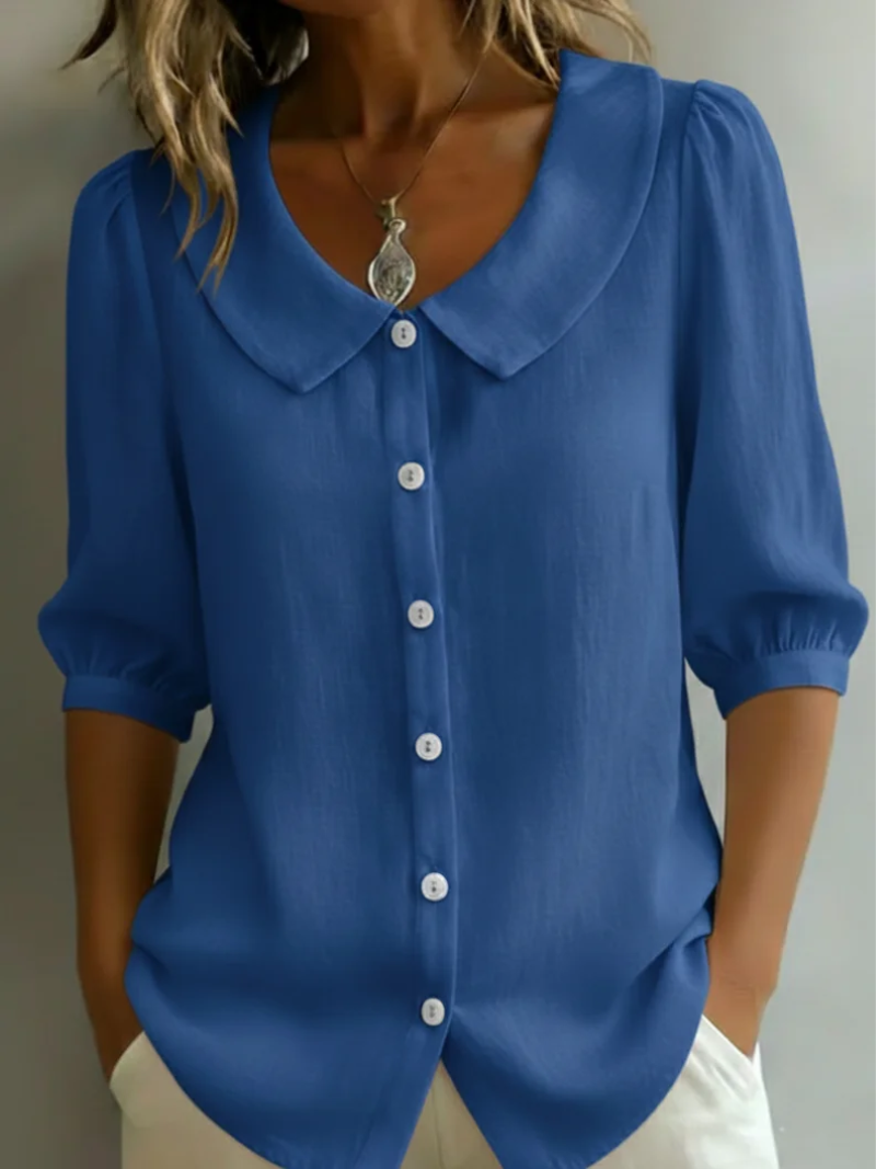 Velise - Soft Touch Button-Front Blouse