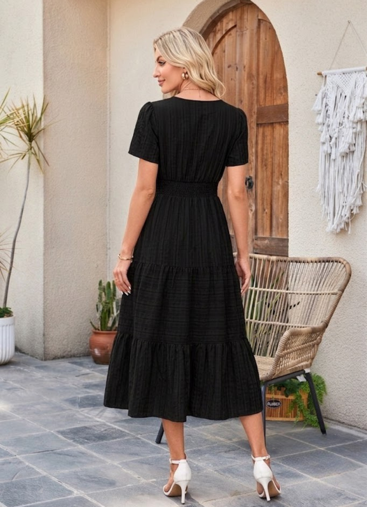 Astrelle - Textured Tiered Maxi Dress