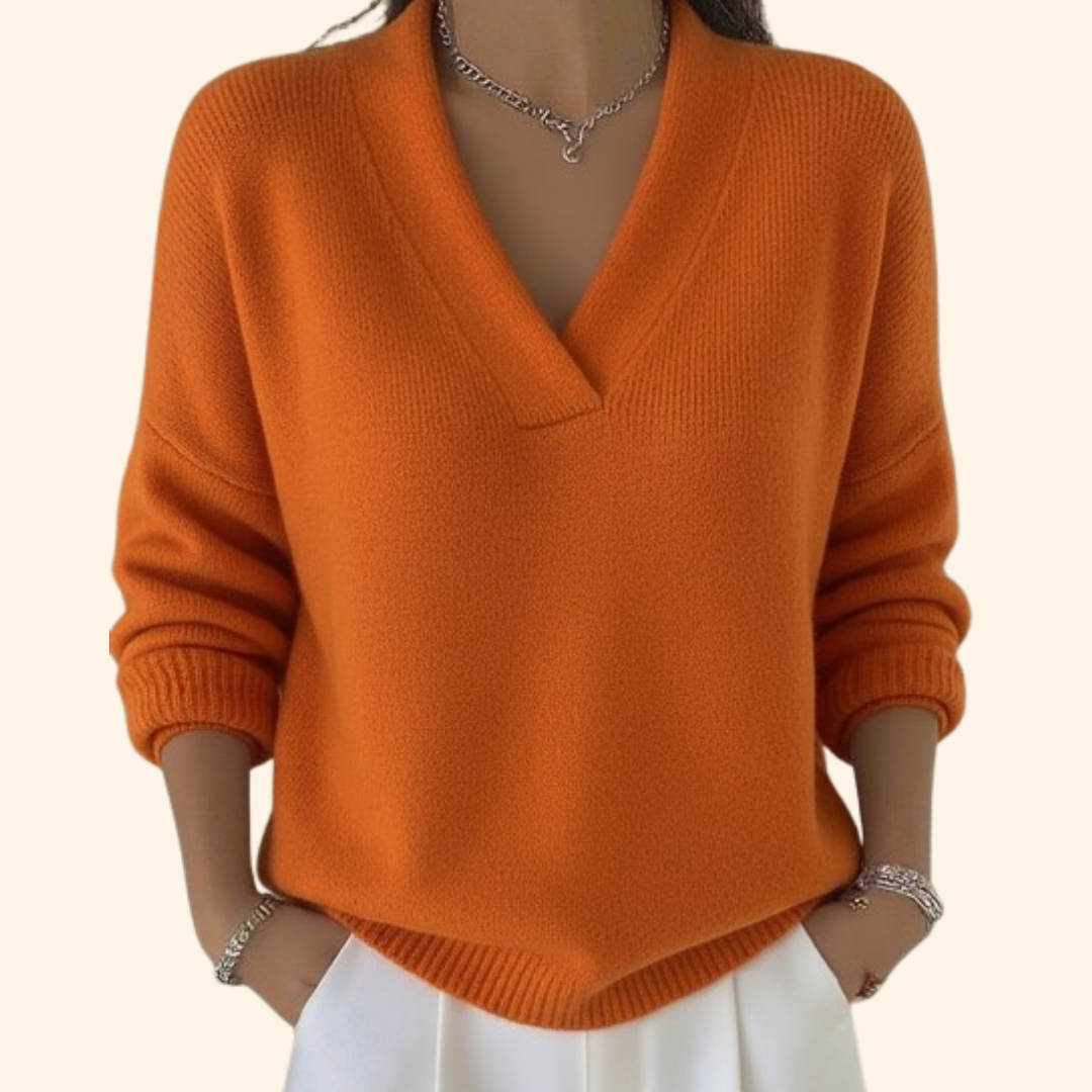 Vona - Soft-Touch V-Neck Knit Sweater