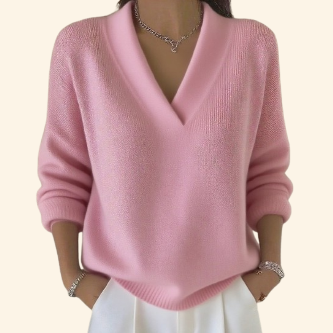 Vona - Soft-Touch V-Neck Knit Sweater