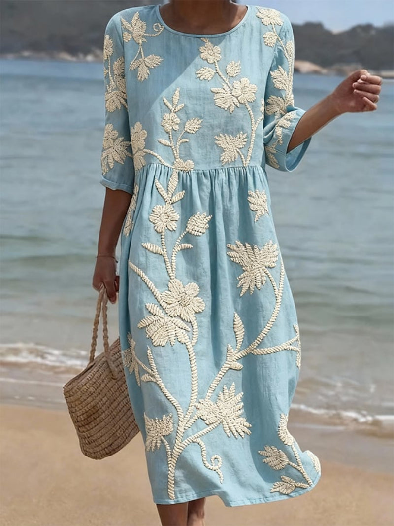 Marina - Breezy Linen Midi Dress