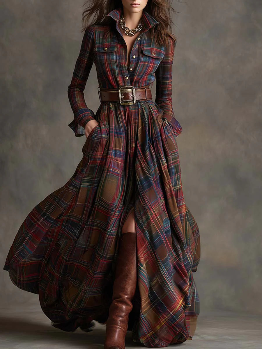Caralisse - Premium Check Maxi Dress