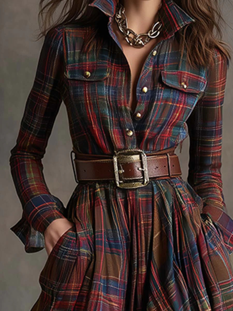 Caralisse - Premium Check Maxi Dress