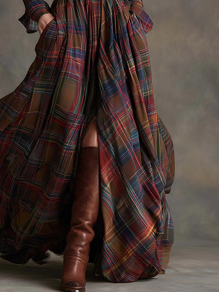 Caralisse - Premium Check Maxi Dress