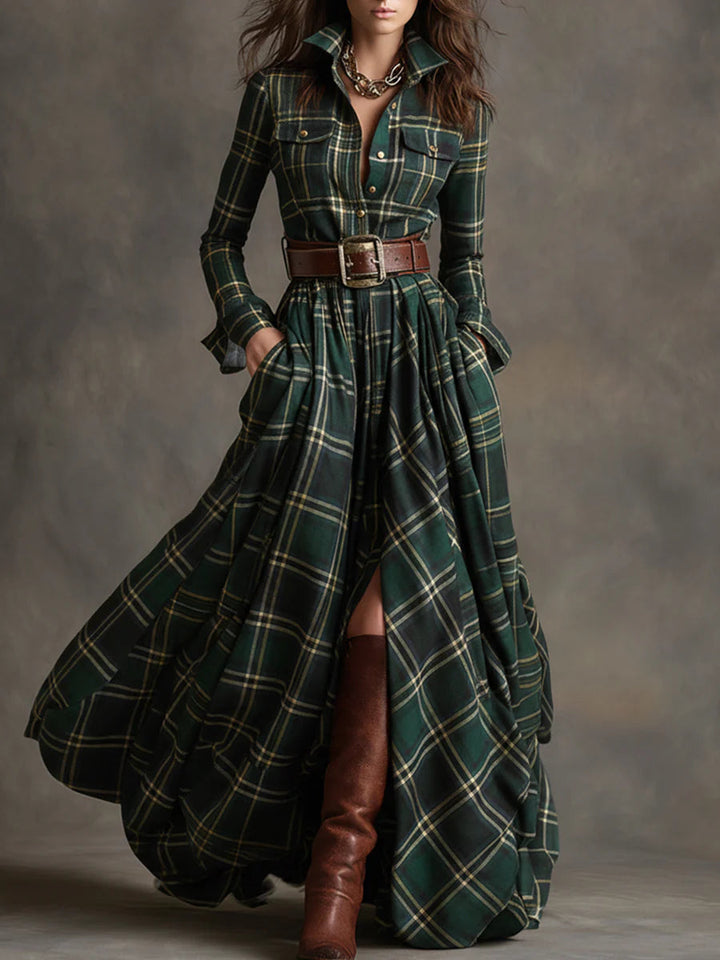 Caralisse - Premium Check Maxi Dress