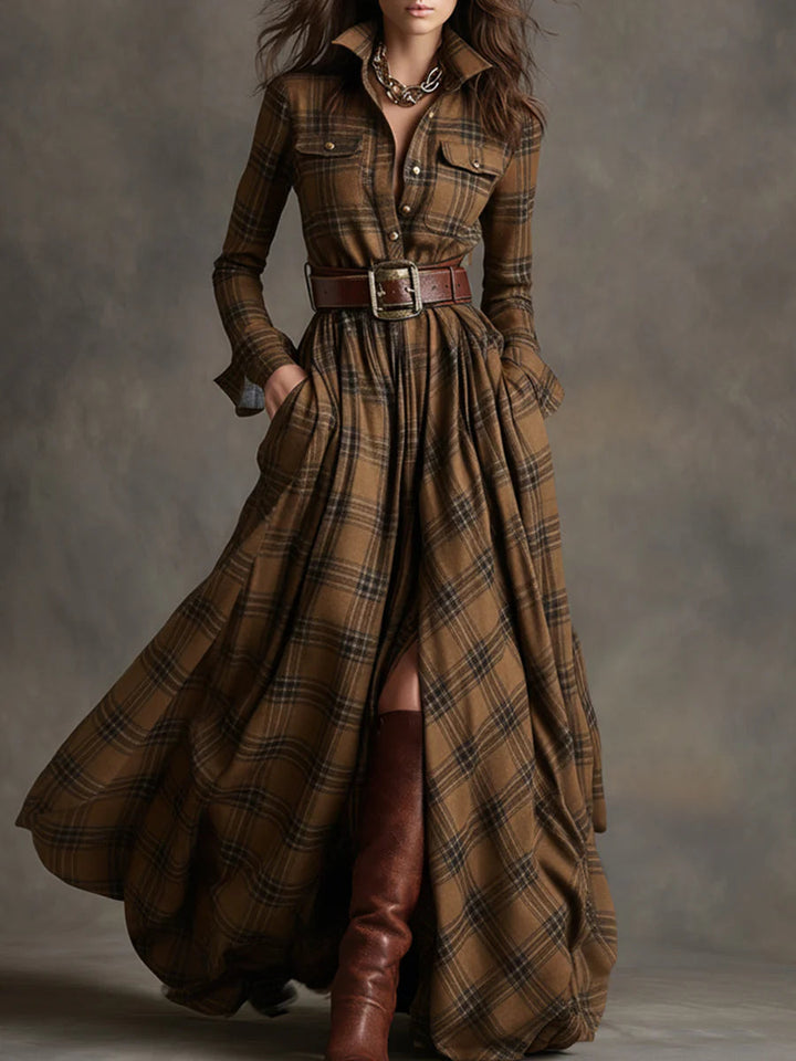 Caralisse - Premium Check Maxi Dress