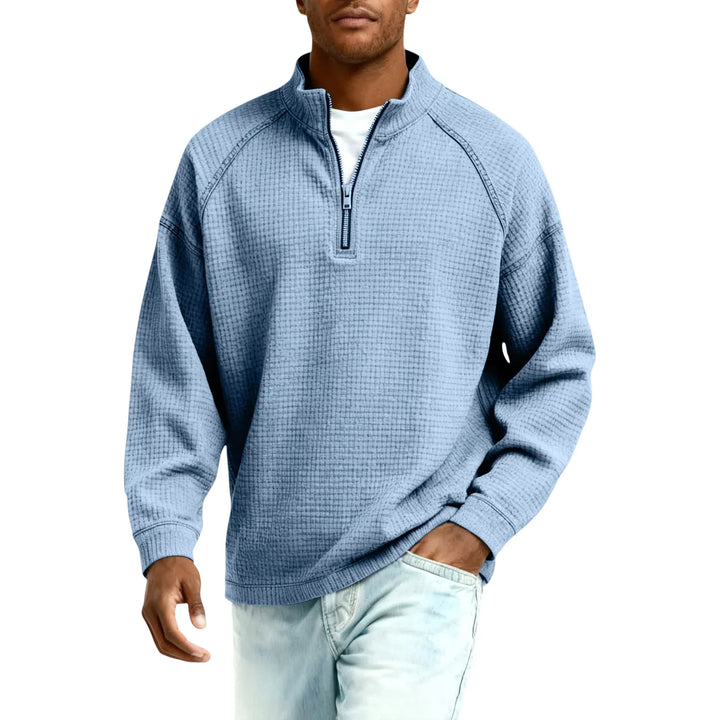 Jude - Textured Waffle-Knit Sweatshirt