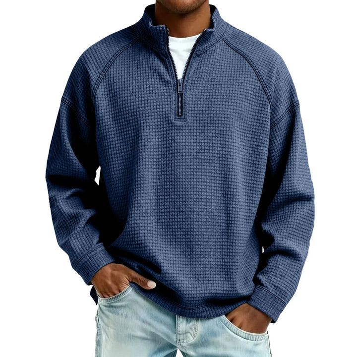 Jude - Textured Waffle-Knit Sweatshirt