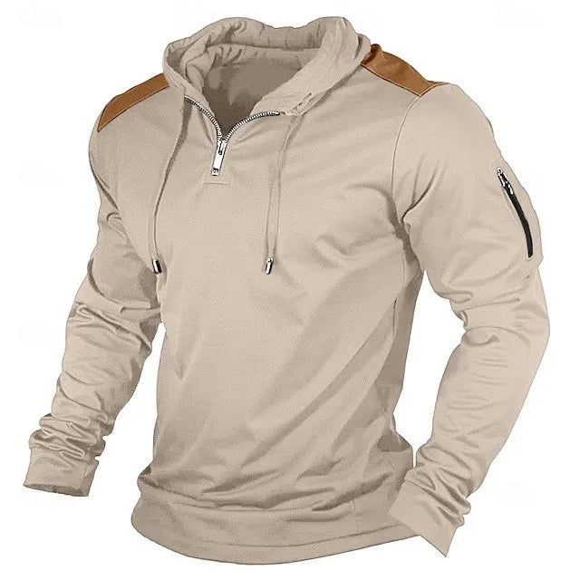 Carter - Contrast Shoulder Half Zip Hoodie