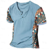 Zachary - Vintage-Inspired Tribal Henley Shirt