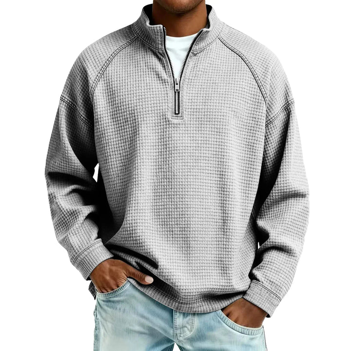 Jude - Textured Waffle-Knit Sweatshirt