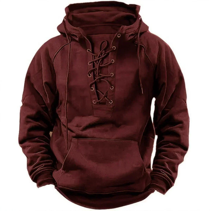 Damon - Soft-Touch Lace-Up Hoodie