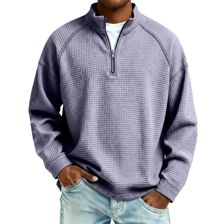 Jude - Textured Waffle-Knit Sweatshirt