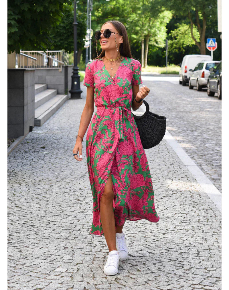 Zayvia - Soft-Touch Sculpting V-Neck Dress