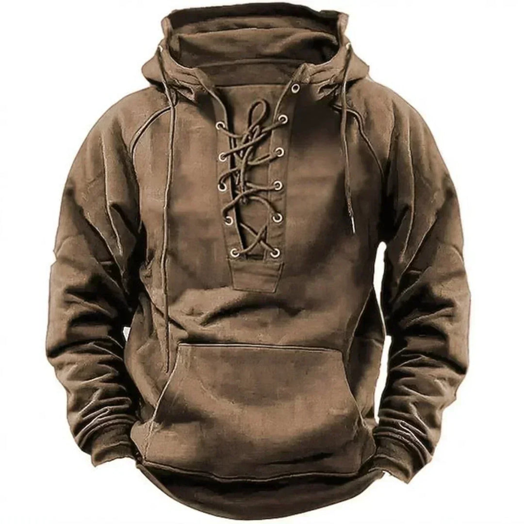 Damon - Soft-Touch Lace-Up Hoodie