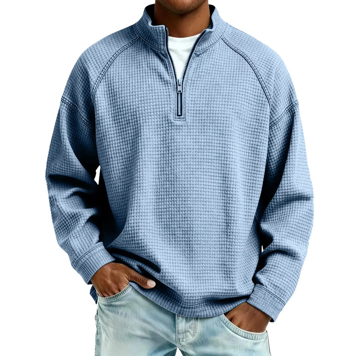 Jude - Textured Waffle-Knit Sweatshirt