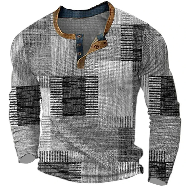 Soreth - Soft-Touch Patchwork Long Sleeve Shirt