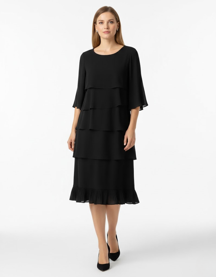 Luraya - Soft-Touch A-Line Midi Dress