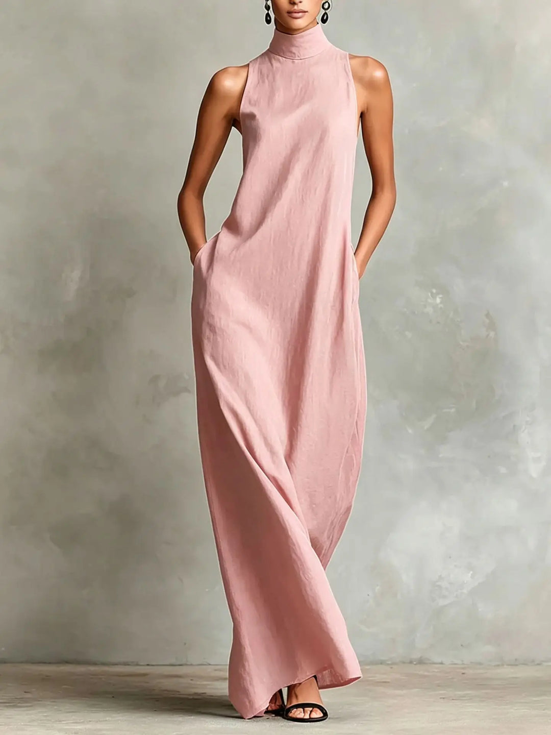 Orietta - Sleeveless High Neck Maxi Dress