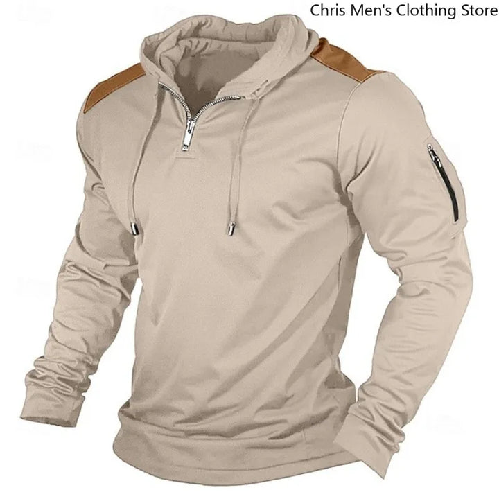 Carter - Contrast Shoulder Half Zip Hoodie