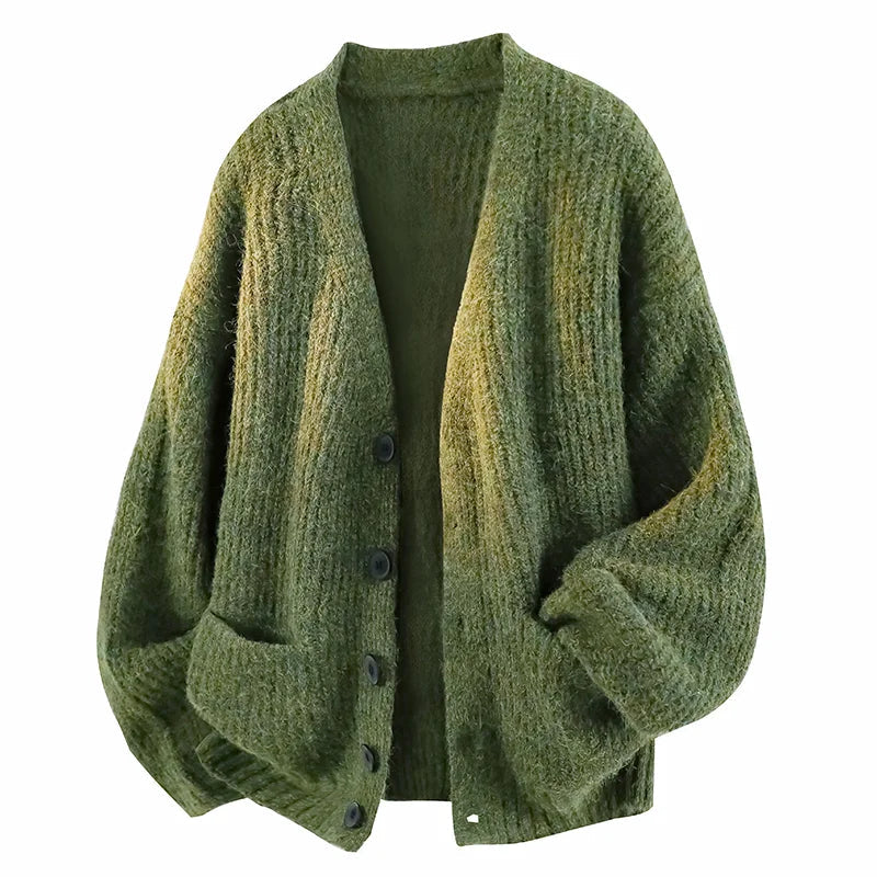 Gertie - Button-Front V-Neck Cardigan