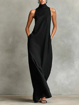 Orietta - Sleeveless High Neck Maxi Dress