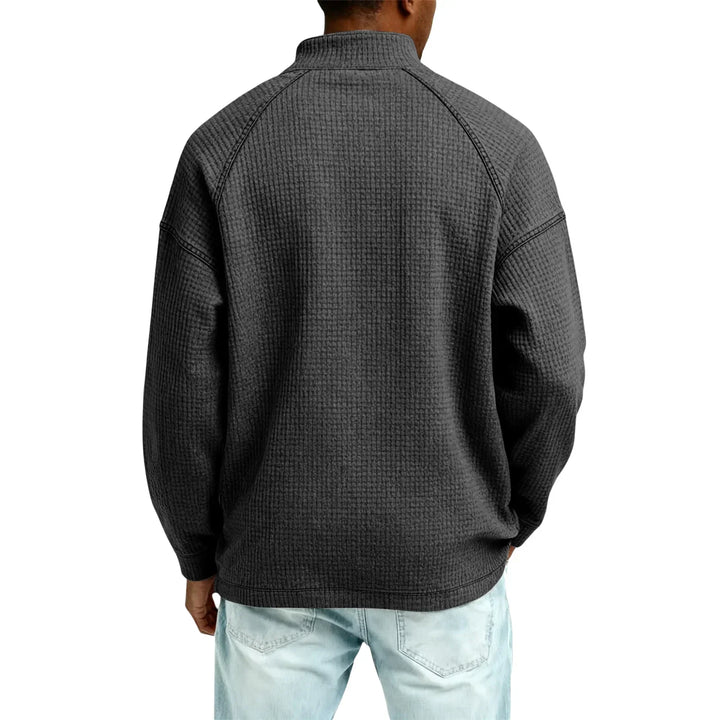 Jude - Textured Waffle-Knit Sweatshirt