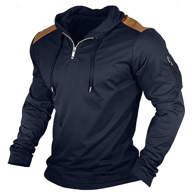 Carter - Contrast Shoulder Half Zip Hoodie