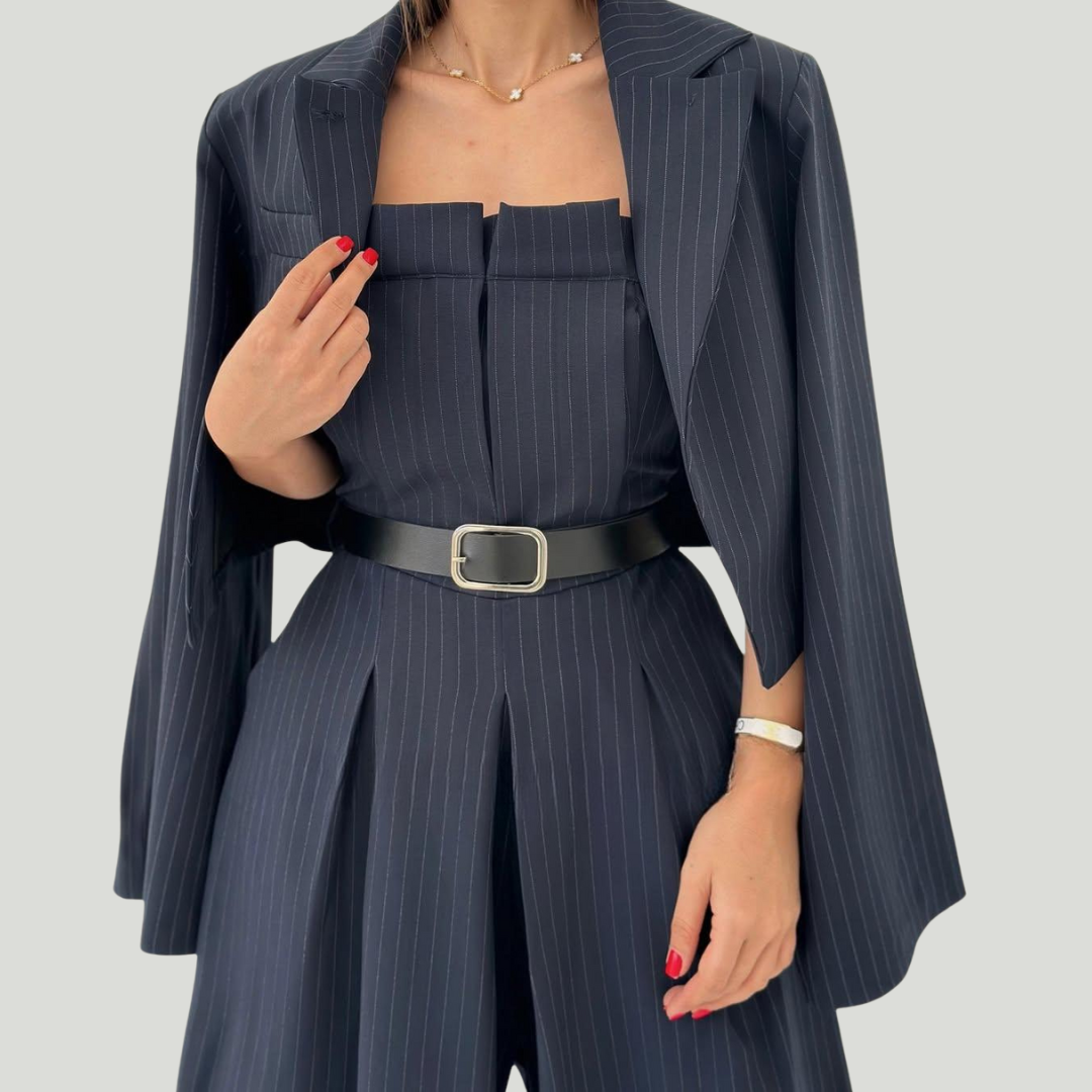 Lorayae - Soft-Touch Wide-Leg Jumpsuit & Jacket Set
