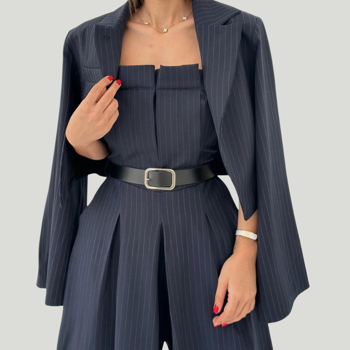 Lorayae - Soft-Touch Wide-Leg Jumpsuit & Jacket Set