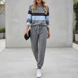 Cora - Soft-Touch Striped Sweater & Jogger Set