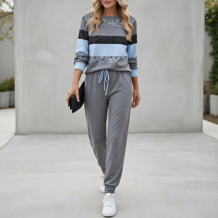 Fabiola - Soft-Touch Striped Lounge Set
