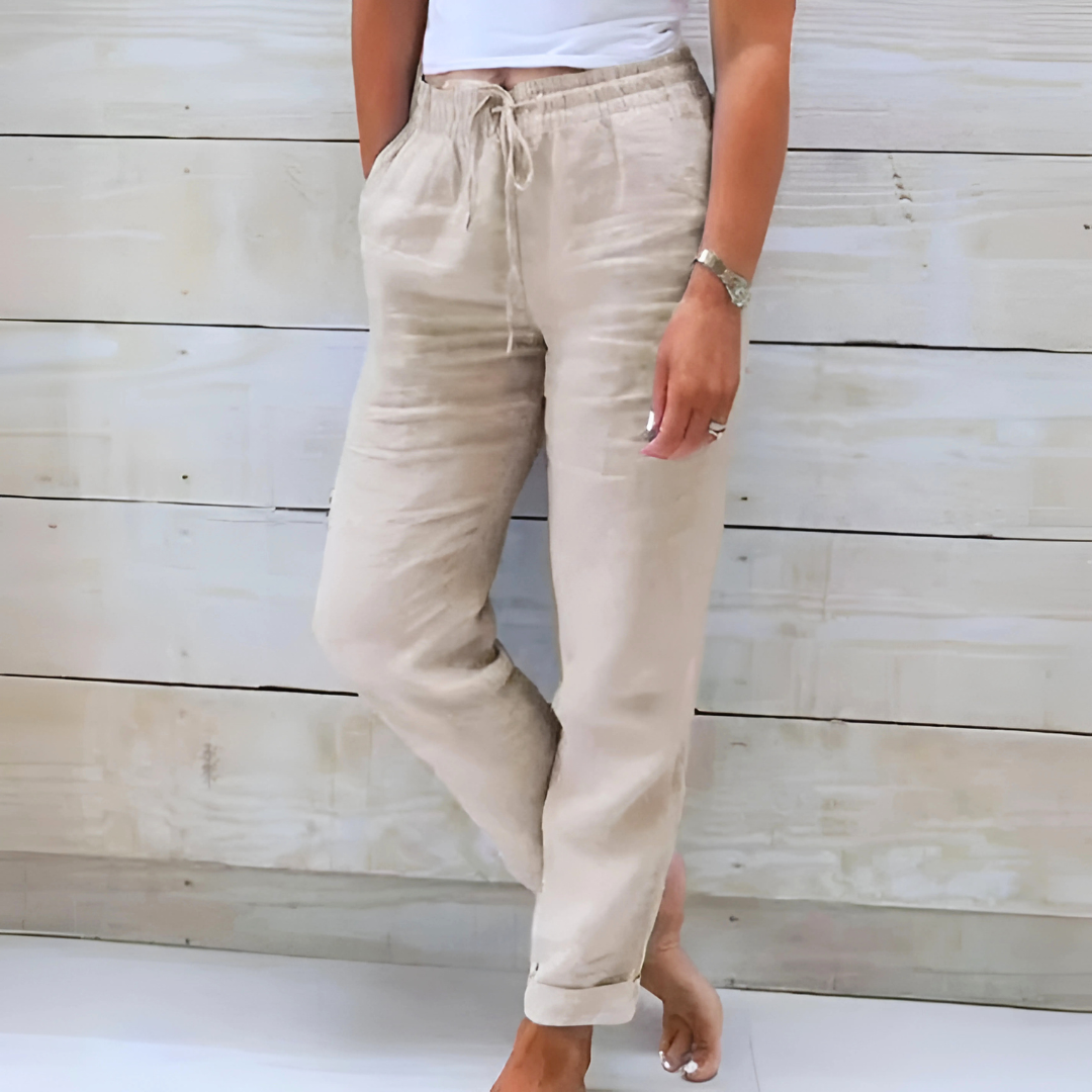 Lorinne - Stretch Linen Trousers
